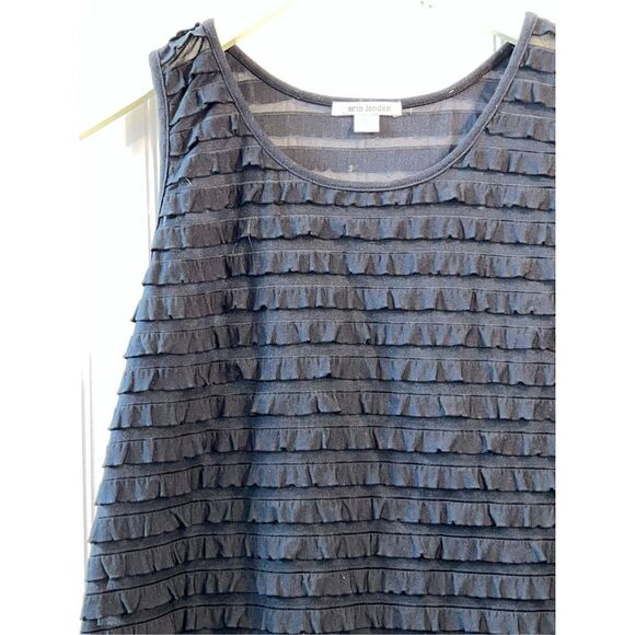 Erin London Sleeveless Top Women Large Black Stack Classic Tank Crew Neck Retro - Picture 5 of 10